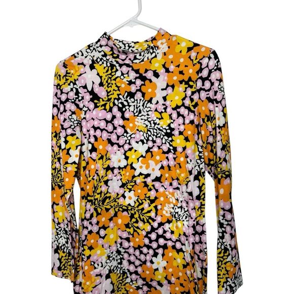 Ted Baker Delilah Multicolored Printed Floral Long Sleeve Mini Dress Size 4 Boho - Picture 4 of 9